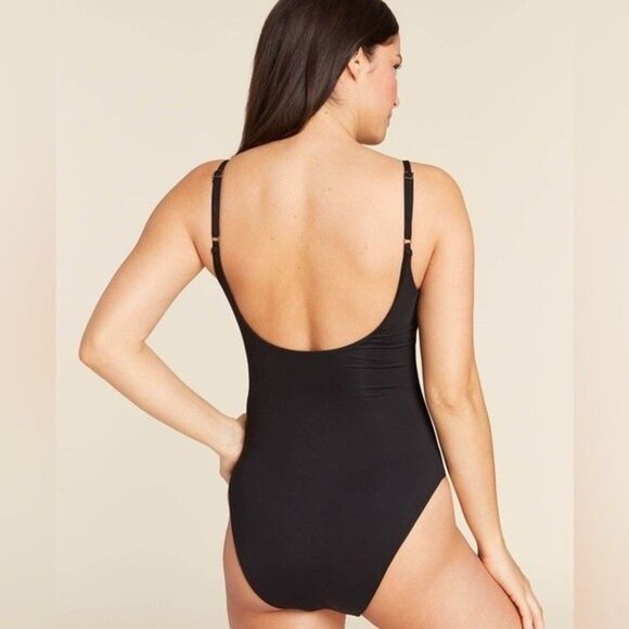 NWT Andie Swim The Santorini One Piece Black Swimsuit Size L - Picture 3 of 13